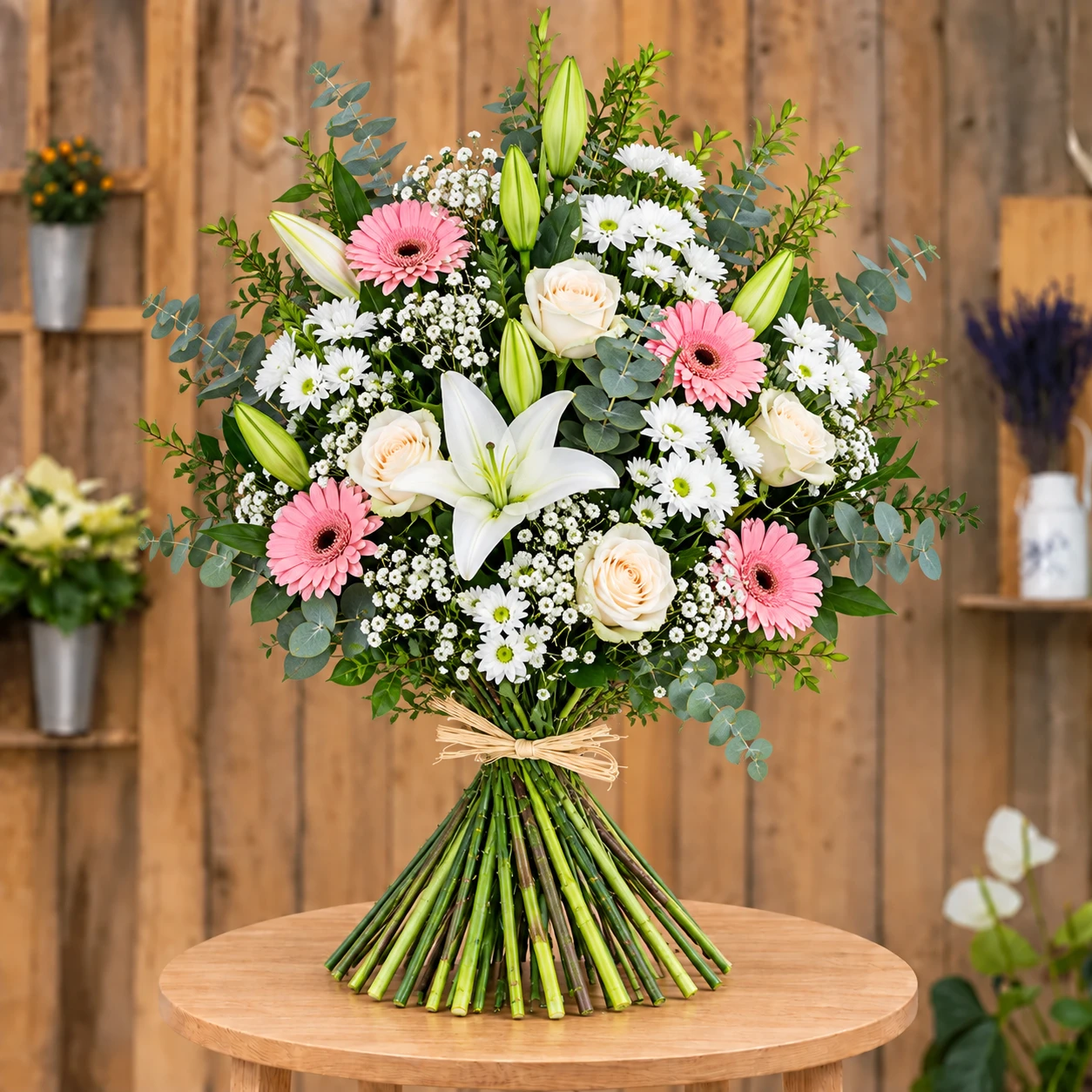 Ramo de flores a tu gusto y presupuesto 1 Ramo de flores a tu gusto y presupuesto — Vista completa sobre la mesa