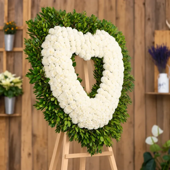 Corazón De Flores Blanco - Segundo ángulo