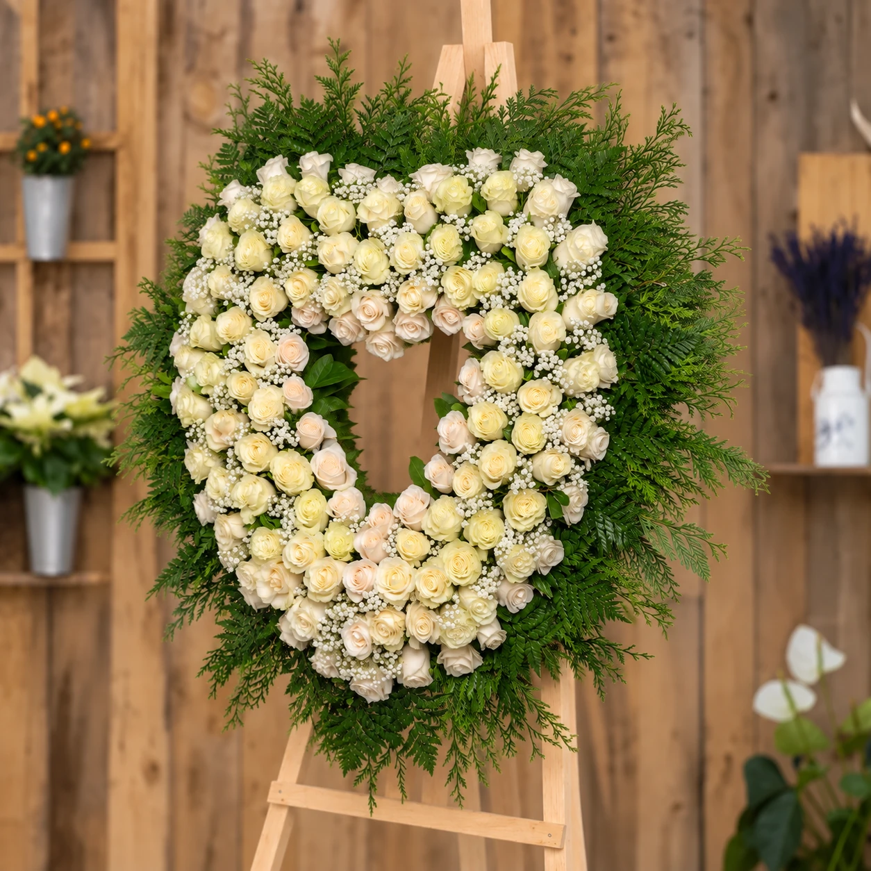 Corazón de rosas blancas – Segundo ángulo Corazón de rosas blancas - Segundo ángulo