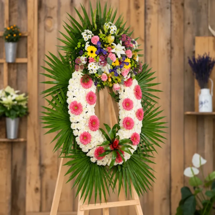 Corona De Flores Con Gerberas - Segundo ángulo
