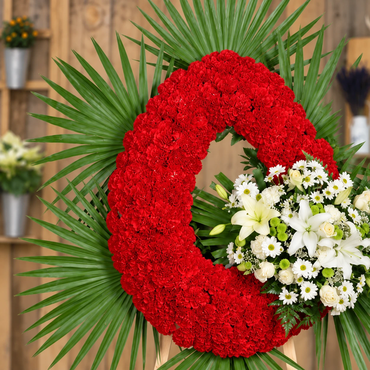 Corona De Flores Estandar Especial 13 Corona De Flores Estandar Especial — detalle ilustrativo: La textura del aro rojo