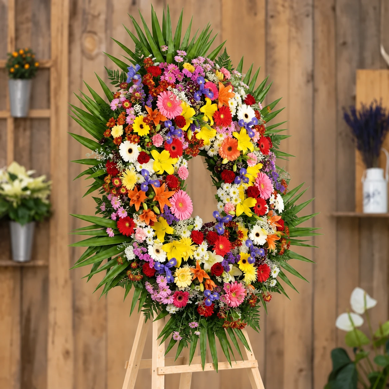 Corona De Flores Multicolor – Segundo ángulo Corona De Flores Multicolor - Segundo ángulo
